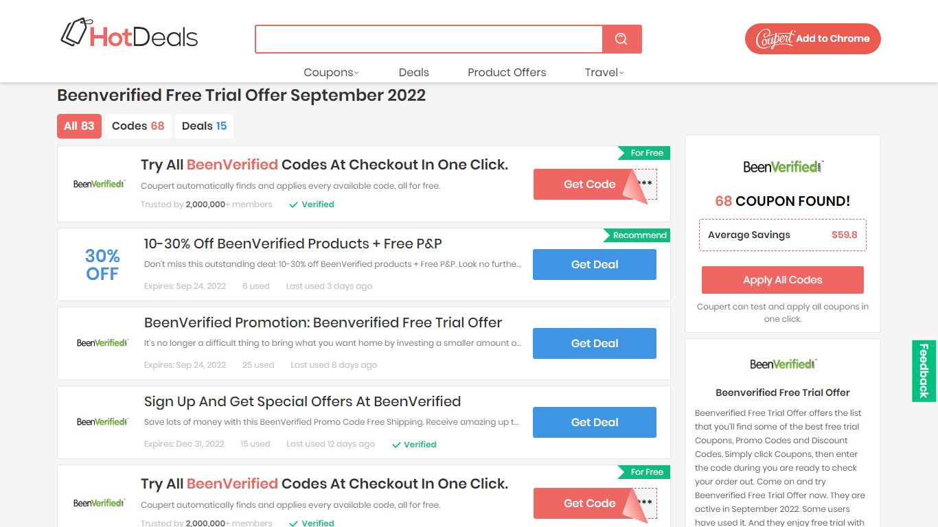 Beenverified Free Trial Offer August 2022 - 20% OFF - HotDeals.com